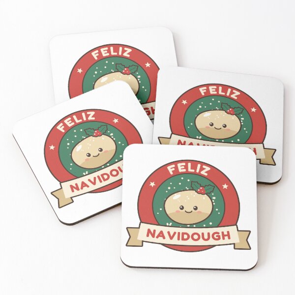 Item preview, Feliz Navidough Happy Dough Ball Christmas Badge designed and sold by ColoredPanda.