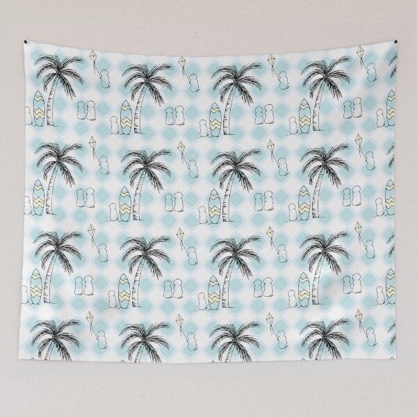Item preview, Doggie beach day surfing and chilling in greens designed and sold by Quiet Waters Design.