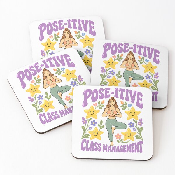 Item preview, POSE-TIVE Yoga Pun for Classroom Teachers designed and sold by elderberry.