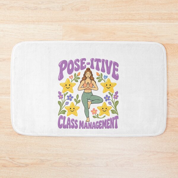 Item preview, POSE-TIVE Yoga Pun for Classroom Teachers designed and sold by elderberry.