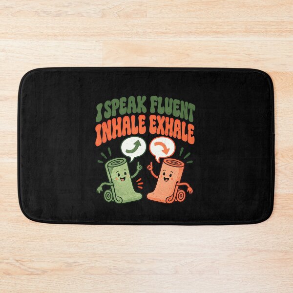 Item preview, Inhale Exhale With Smiling Yoga Mats designed and sold by elderberry.