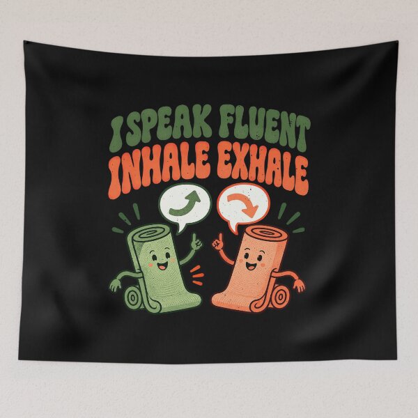 Item preview, Inhale Exhale With Smiling Yoga Mats designed and sold by elderberry.