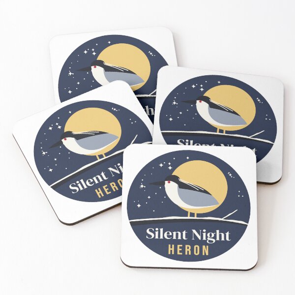 Item preview, Silent Night Heron Under a Winter Moon designed and sold by ColoredPanda.