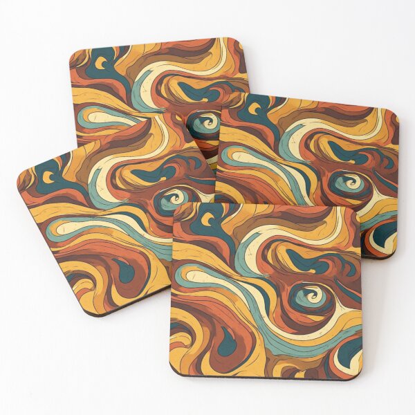 Item preview, 70s Retro Groovy Psychedelic Liquid Swirl Abstract Pattern designed and sold by jjagani.