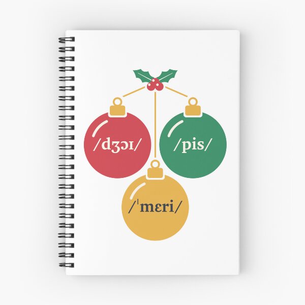 Aperçu de l'œuvre Joy, Paix et Joyeux Noël en IPA Décorations de Noël créée et vendue par ColoredPanda.