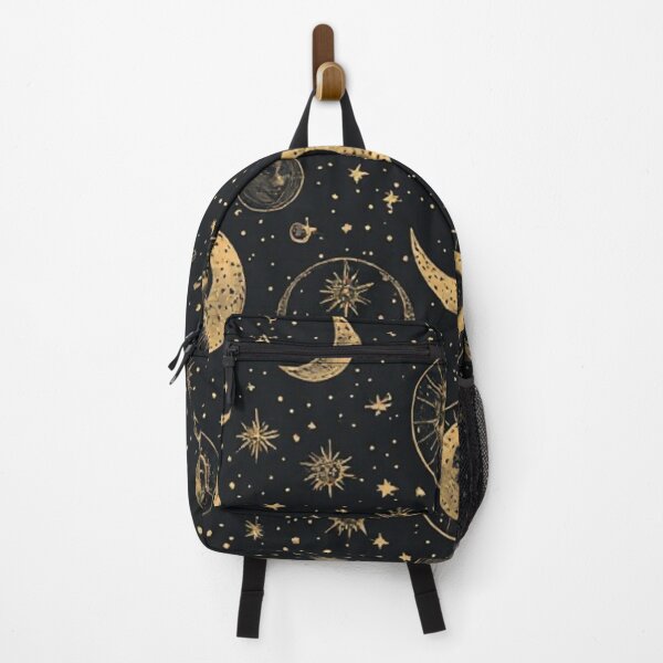 Item preview, Vintage Celestial Moon and Sun Astrology Pattern in Gold and Black designed and sold by jjagani.