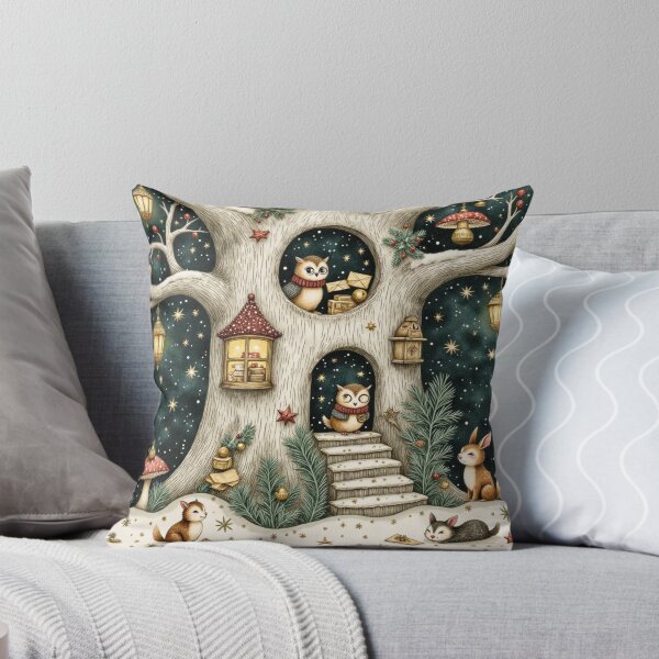 Item preview, Starlit Christmas Owl Treehouse designed and sold by Dream Bloom Gallery.