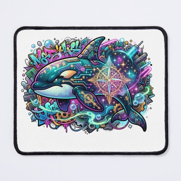 Item preview, Graffiti Orca Art, Neon Killer Whale Street Art designed and sold by Terra Nova Collective.