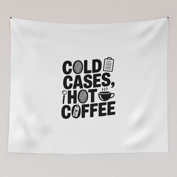 Item preview, Cold Cases Hot Coffee Forensic Nurse True Crime Coffee Humor designed and sold by CuteDesignables.