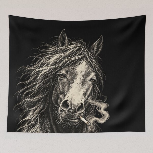Aperçu de l'œuvre Unbothered Horse Grunge Portrait créée et vendue par Knightzoro Studio.