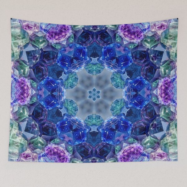 Item preview, ​Crystal Blue and Purple Kaleidoscope designed and sold by KingsArtworx 2.