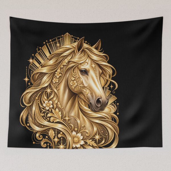 Aperçu de l'œuvre Golden Horse Ornamental Equestrian créée et vendue par Knightzoro Studio.