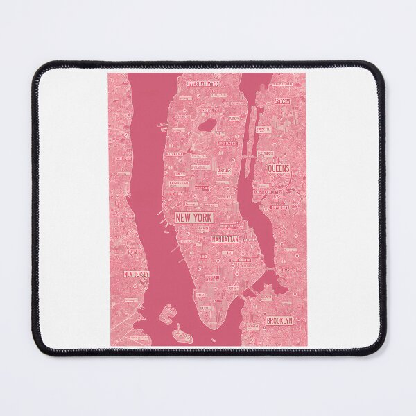 Item preview, Nyc Poster Map New York Pink designed and sold by zemenos.