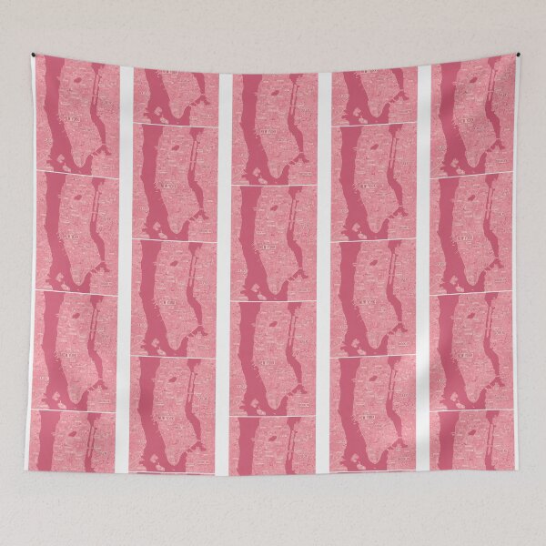 Item preview, Nyc Poster Map New York Pink designed and sold by zemenos.