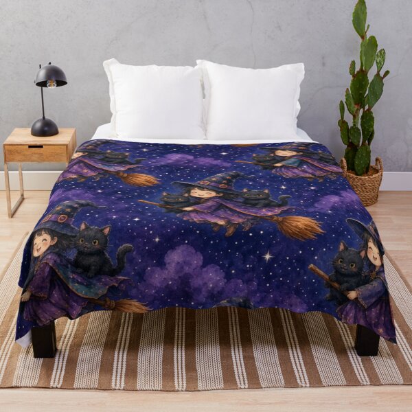 Item preview, Starlit Witch and Cat Pattern designed and sold by KingsArtworx 2.