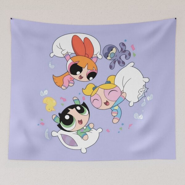 Item preview, Pillow Fight Sleepover Cute Trio - Y2K Pastel Cartoon Pajama Party Poster designed and sold by Billy Morfo™.