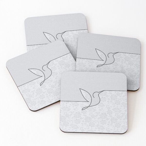 Item preview, Pretty Gray Floral Lace Bird Line Art  designed and sold by TackyTime.