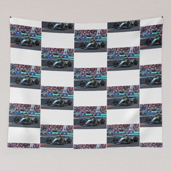 Item preview, Lewis Hamilton Racing His 2024 F1 Race Car During The Miami Grand Prix Abstract designed and sold by kangses.