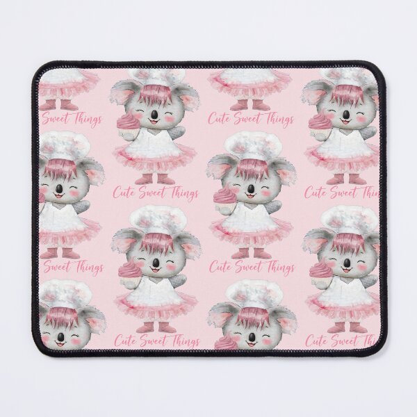 Item preview, Pink Cute Koala Baker with Cupcake | Kawaii Watercolour Bakery Art designed and sold by Wild Thistle Art.