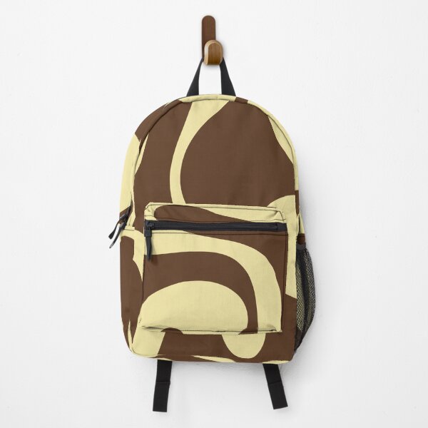 Item preview, Abstract Soft Curves Pattern in Chocolate Brown and Butter Yellow designed and sold by kierkegaard.