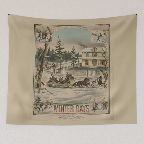 Item preview, Winter Days Vintage Illustration Poster designed and sold by Neeshki.