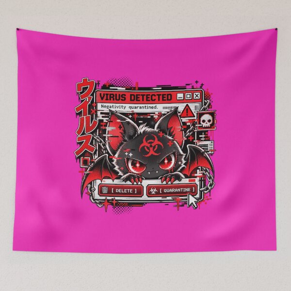 Item preview, Virus Detected - Gothic Bat Glitch Manga designed and sold by Visual Dept..