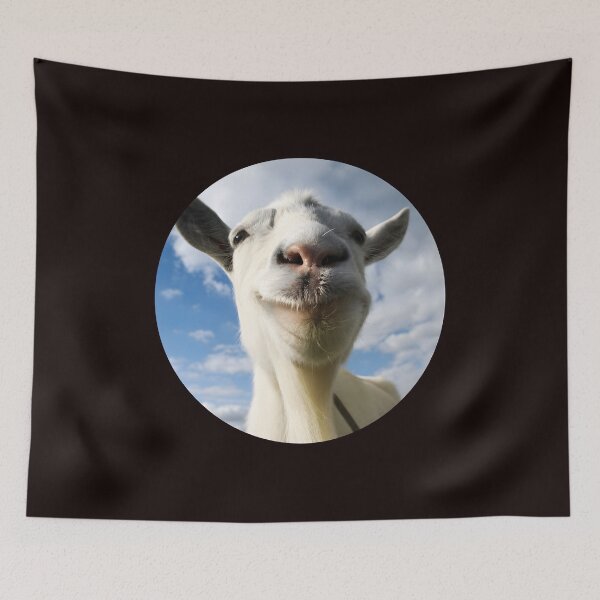 Item preview, Funny Goat Face Smiling Sky Circle Portrait designed and sold by ValentinCasevc.