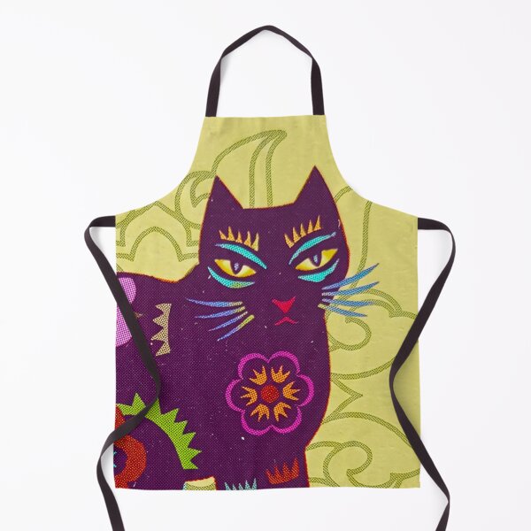 Item preview, Purple Ornamented Vietnamese Cat on Chartreuse designed and sold by Fani*.