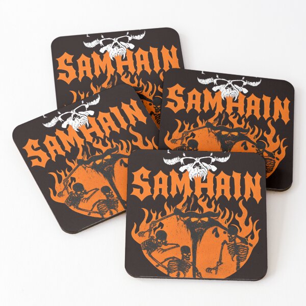 Item preview, Samhain Horned Skull Demon Skeletons Flames Art designed and sold by ValentinCasevc.