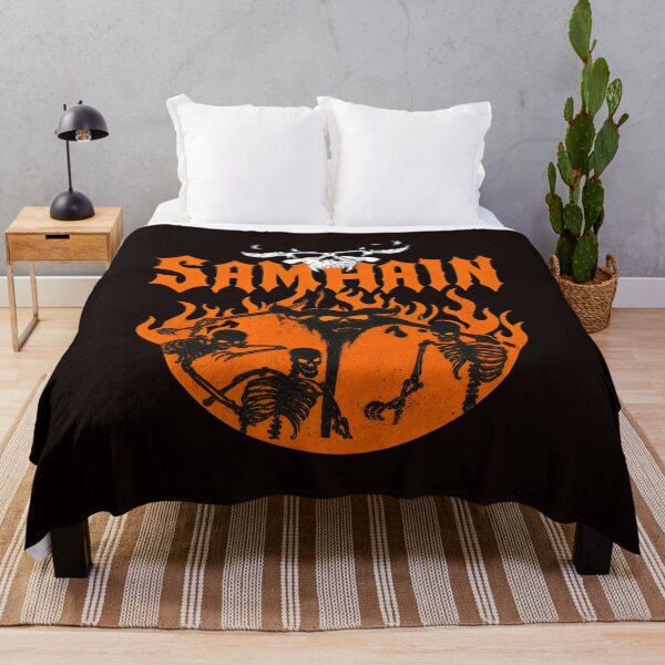 Item preview, Samhain Horned Skull Demon Skeletons Flames Art designed and sold by ValentinCasevc.