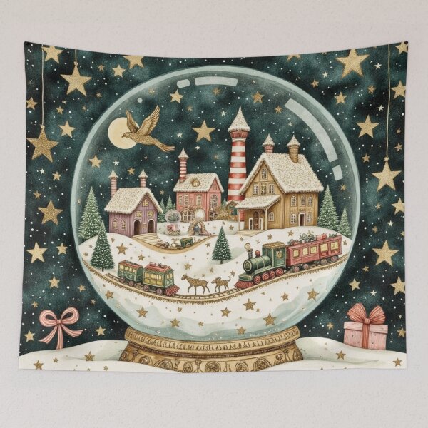 Item preview, Starlight Christmas Railway Snow Globe designed and sold by Dream Bloom Gallery.