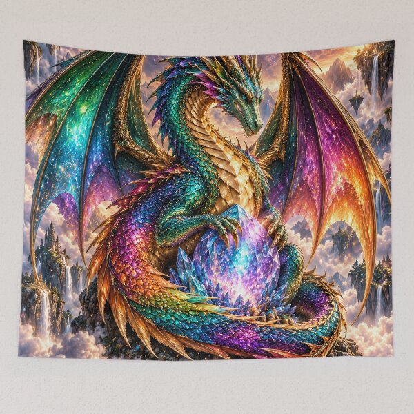 Item preview, Vibrant Gem-Guarding Dragon in Clouds designed and sold by InezPhotography.