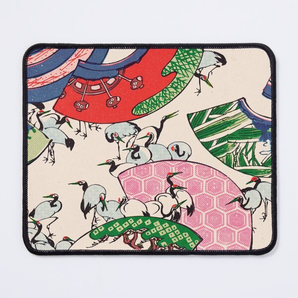 Item preview, Japanese Fans and Cranes Vintage Pattern designed and sold by Fani*.