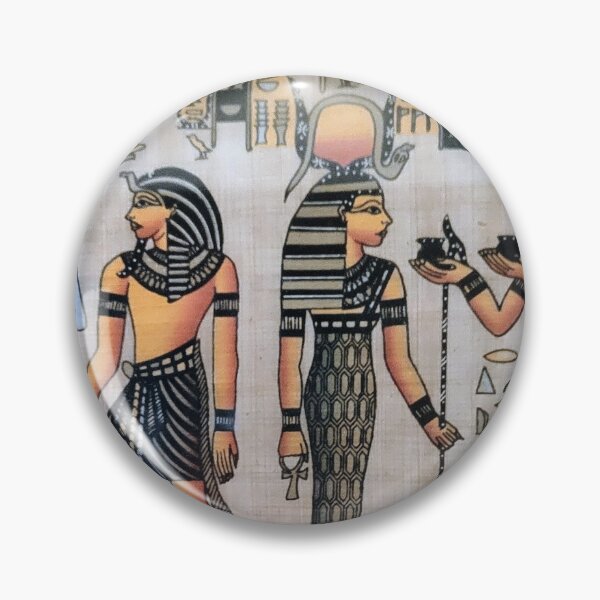 Item preview, papyrus painting depicting a ritual offering scene involving ancient Egyptian deities and royal figures designed and sold by ProofChalice721.