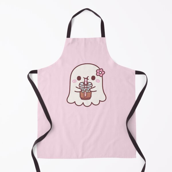 Item preview, Cute Ghost With Pink Flower Drinking Iced Coffee designed and sold by rustydoodle.