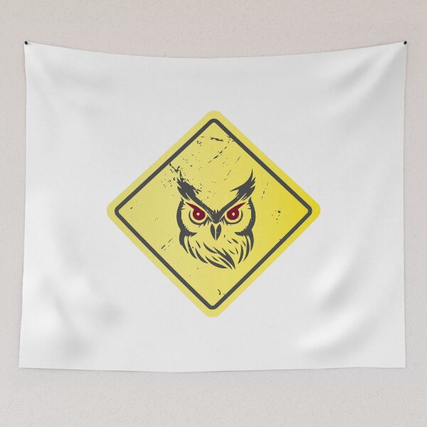 Item preview, Owl Warning Sign designed and sold by Artful-inks.