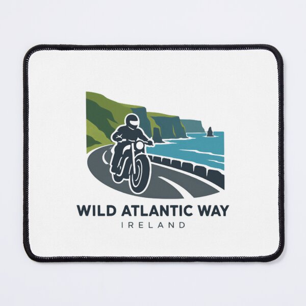 Item preview, Wild Atlantic Way Ireland Motorcycle Rider Travel Souvenir designed and sold by NightGlyph.