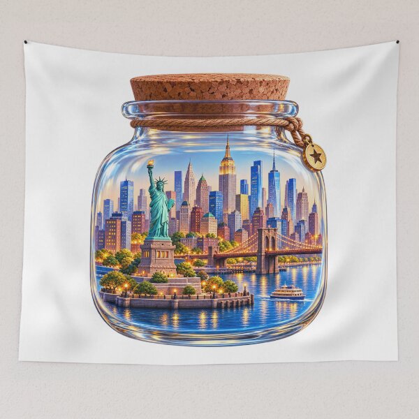 Item preview, New York in a Jar Tiny World Miniature Cityscape designed and sold by RDproject.