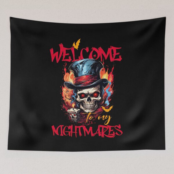 Item preview, Welcome To My Nightmares Gothic Skull Top Hat designed and sold by FaeryNuff.
