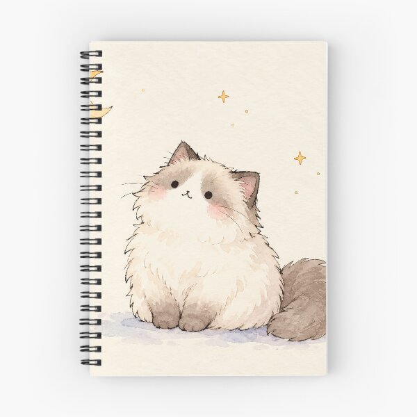 Item preview, Ragdoll Cat Stargazing Beneath a Golden Crescent Moon designed and sold by AshiraCreations.