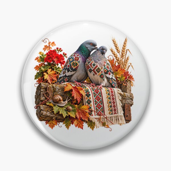 Item preview, Rustic Love Embroidered Pigeons designed and sold by DansCreations42.
