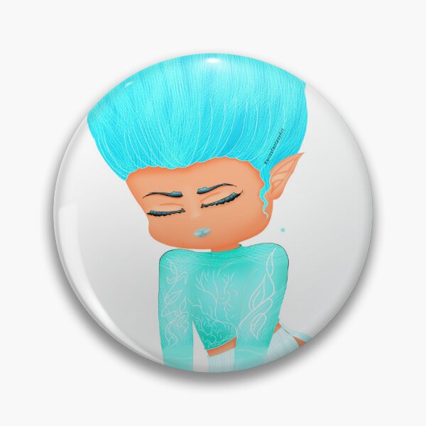 Item preview, Cyan Blue-Haired Elf girl y – Cute Fantasy chibi Anime Art designed and sold by kerissfantasyart .