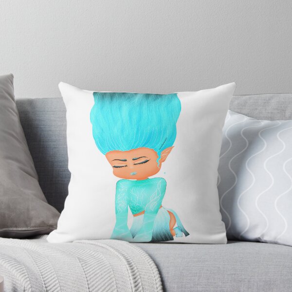 Item preview, Cyan Blue-Haired Elf girl y – Cute Fantasy chibi Anime Art designed and sold by kerissfantasyart .