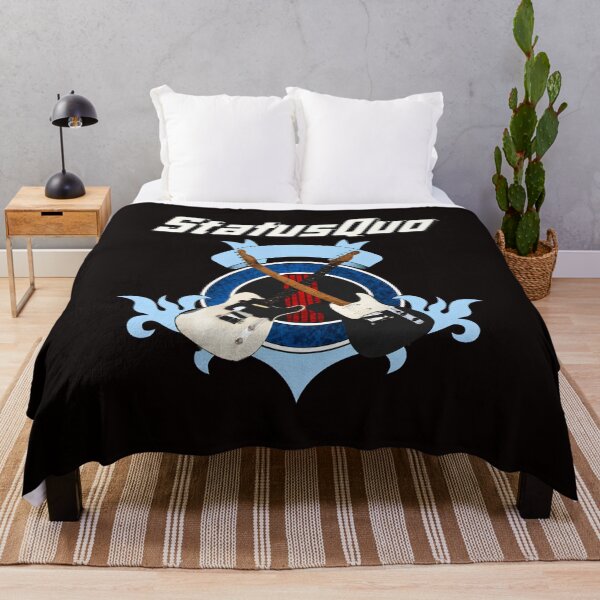 Item preview, Status Quo Band Retro Rock Guitars Crest designed and sold by OddCanvasArt.