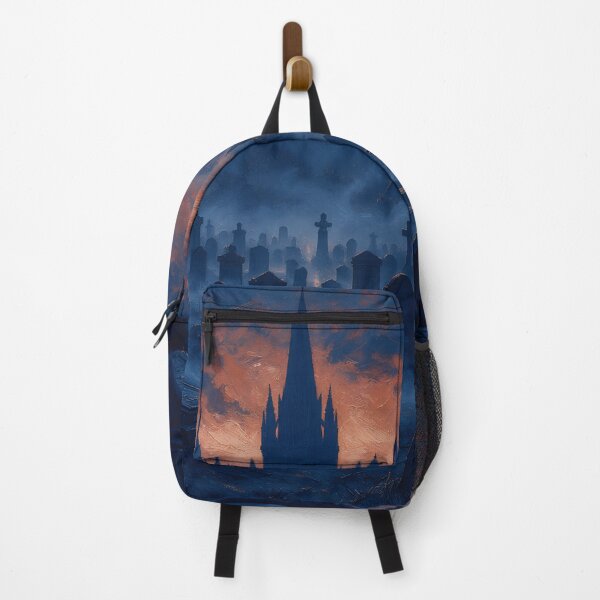 Item preview, Gothic Cemetery Cathedral at Twilight Dark Fantasy Art designed and sold by cr6zym1nd.