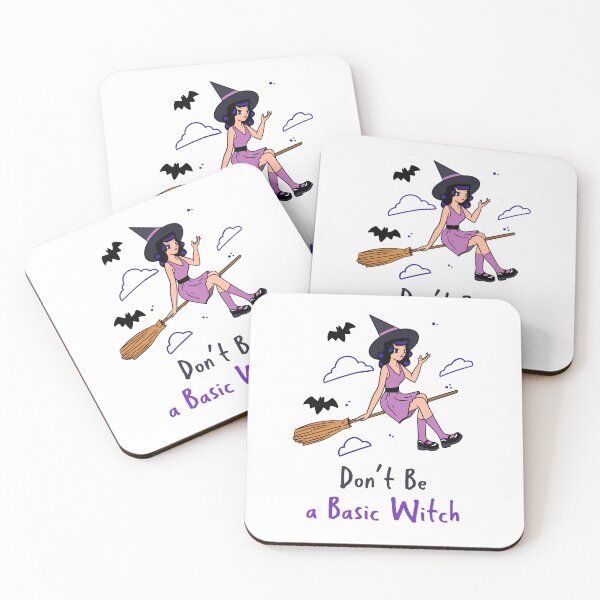Item preview, Don't Be a Basic Witch- Cute Witch on Broom designed and sold by Raynedropdesign.
