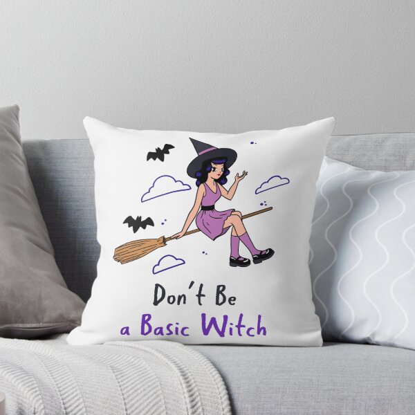 Item preview, Don't Be a Basic Witch- Cute Witch on Broom designed and sold by Raynedropdesign.