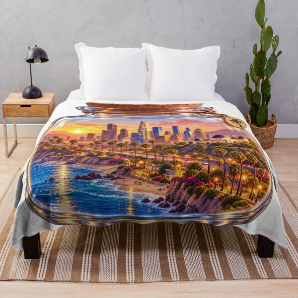 Item preview, Los Angeles in a Jar Tiny World California Sunset designed and sold by RDproject.