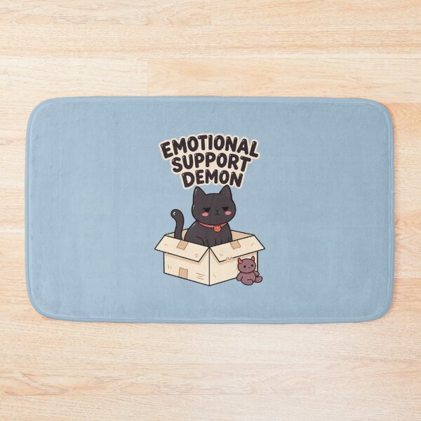 Item preview, Emotional Support Demon – Grumpy Black Cat, Cute Goth Introvert Humor designed and sold by MrDev.