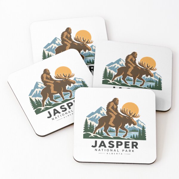 Item preview, Jasper National Park Alberta Bigfoot Sasquatch Moose Travel Adventure designed and sold by NeedForParks.